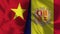 Andorra and Vietnam Realistic Flag â€“ Fabric Texture Illustration