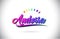 Andorra Welcome To Word Text with Creative Purple Pink Handwritten Font and Swoosh Shape Design Vector