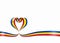 Andorran flag heart-shaped ribbon. Vector illustration.