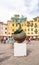 Andrea Roggi sculpture in the Amphitheater square of Lucca, Italy