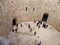 Andria - Turisti nel cortile di Castel del Monte
