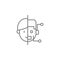 Android, face, robot icon. Element of future world icon. Thin line icon for website design and development, app development.