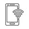 Android, hotspot, wireless outline icon. Line art vector