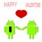 Android lovers with heart