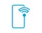 Android Mobile Phone And WiFi symbol. Android Mobile Phone with WiFi . Wireless and Android Mobile Phone