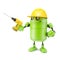 Android robot with drill. Technology concept