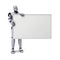 Android Robot Holding Blank Sign