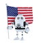 Android Robot with standing American flag