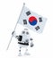 Android Robot standing with flag of South Korea