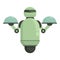 Android robot waiter icon cartoon vector. Digital office