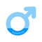 Andropause in male , blue flat icon