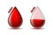 Anemia and Hemophilia icon. Drop shapes with blood level. Vector illustration