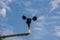 Anemometer with beautiful blue sky in the solar plant in thailand