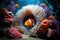 anemonefish playfully darting around its sea anemone home