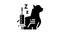 anesthesia cat glyph icon animation