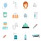 Anesthesia icons set flat vector isolated