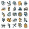 Anesthesia icons set vector flat