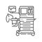 Anesthesia machine line black icon. Equipment for medical surgery concept. Sign for web page, mobile app. Vector isolated element