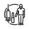 anesthesia technician line icon vector illustration