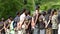 ANG THONG MARINE PARK, THAILAND - 9 JUNE 2019: Group of thai men attending morning muster while working as rangers and