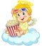 Angel Baby with Popcorn.