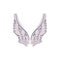 Angel, bird or pegasus pink color wings. Vintage pastel color element. Fantasy illustration. Temporary tattoo or sticker