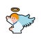 Angel cartoon fairy wing heaven icon. Vector graphic