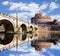 Angel Castle with bridge on Tiber river in Rome, Italy