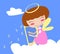Angel on Cloud with Harp