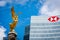 Angel de la Independencia monument in Mexico City next to the HSBC building