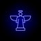 angel, death outline blue neon icon. detailed set of death illustrations icons. can be used for web, logo, mobile app, UI, UX