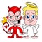 Angel And Demon Good And Evil Vector For T-shirt