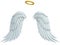 Angel design elements - wings and golden halo