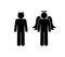 Angel and devil illustration, stick figure icon man