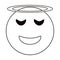 Angel emoticon style thin line