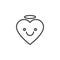 Angel face emoticon outline icon