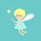 Angel fairy flat Little fairy on a blue background