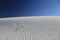 An angel figure in the white sand dune. white sands national monument, new mexico, United states, USA