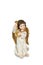 Angel figurine isolated on white background with clipping path clipping path included