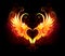 Angel fire heart with wings