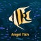 Angel fish. Editable vector illustration in colorful cartoon style.