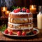 Angel Food Cake , traditional popular sweet dessert cake