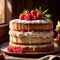 Angel Food Cake , traditional popular sweet dessert cake