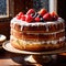 Angel Food Cake , traditional popular sweet dessert cake