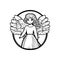 Angel girl Icon hand draw black colour easter sunday logo symbol perfect