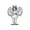 Angel girl Icon hand draw black colour easter sunday logo symbol perfect