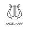 angel harp icon. Element of simple music icon for mobile concept and web apps. Thin line angel harp icon can be used for web and