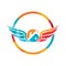 Angel home vector logo design. House wings icon design.