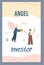Angel investor banner for entrepreneurship funding, flat vector illustration.