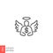 Angel investor communication outline icon. Business angel